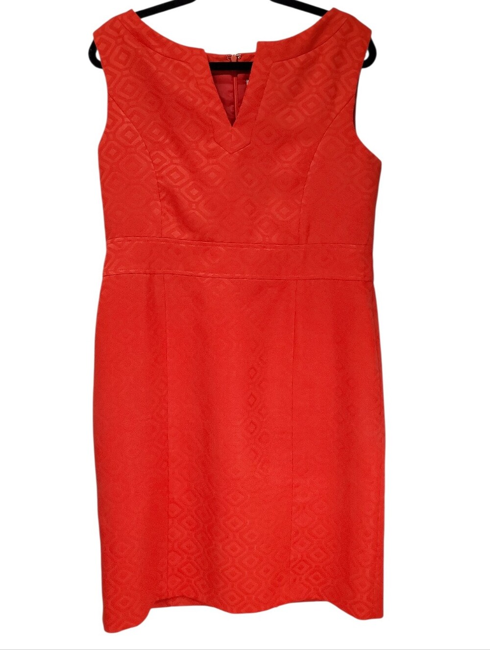 Office Siren Classy Luxery Kasper Fitted Dress Size 14 Evening Wear Orange